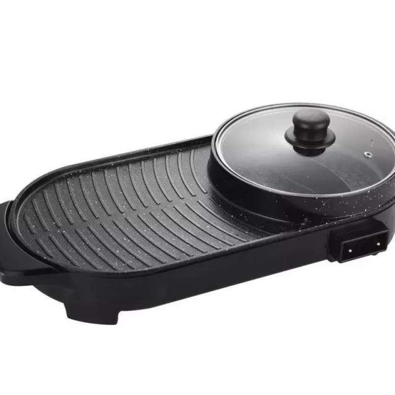 Promo Grill Pan Electric 2 in 1 Multifungsi Panci Shabu Hotpot BBQ