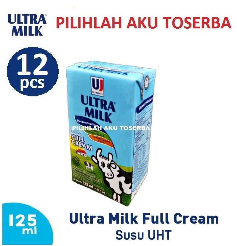 Promo Susu Ultra FULL CREAM - 125 ml - ( HARGA 12 PCS ) Diskon 22% di