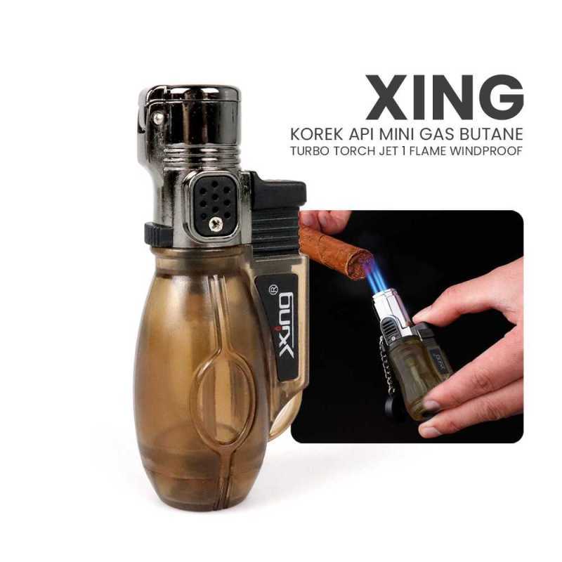 Promo GLO Xing Korek Api Mini Gas Butane Turbo Torch Jet 1 Flame