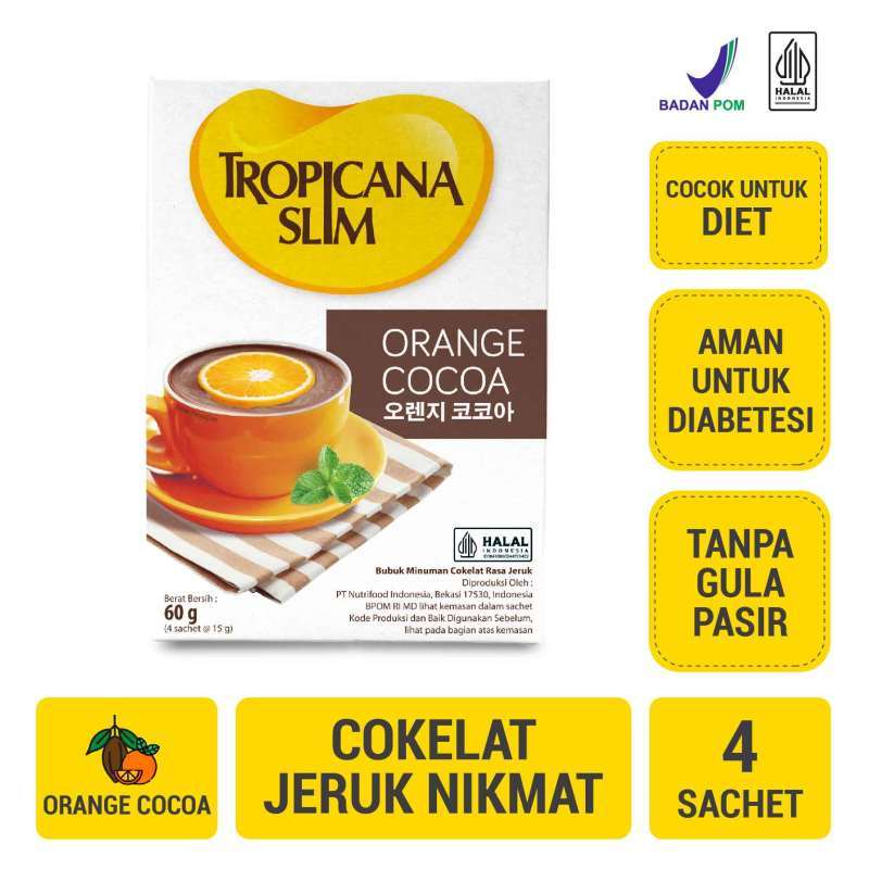 Promo Tropicana Slim Orange Cocoa 4 Sachet Minuman Cokelat Jeruk