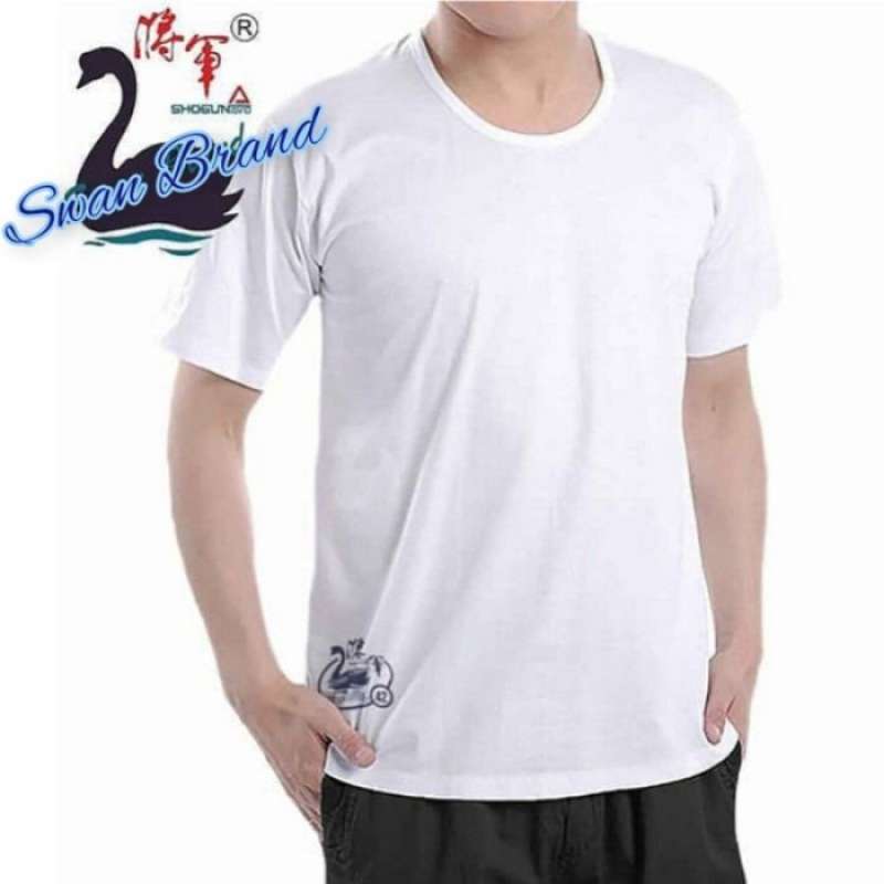 Promo Kaos Oblong Pria Swan. Kaos Dalam. Baju Oblong Putih Polos Size