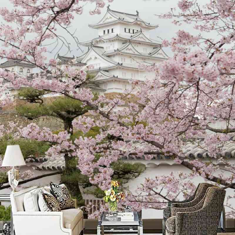Promo Wallpaper Dinding 3D Custom Bunga Sakura Pink Jepang (21NTR022