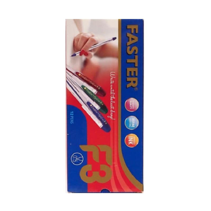 Promo Faster F3 Ballpoint - Black and Blue [0.5 mm/ 12 Pcs] Diskon 8% ...