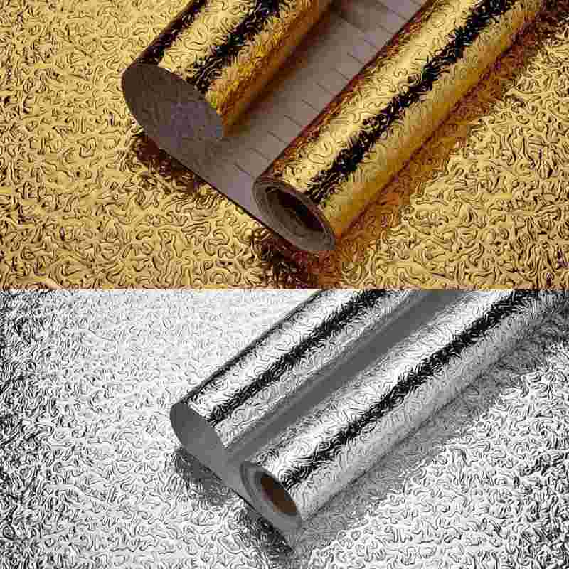 Jual Alumunium Foil Wallpaper Stiker Dinding Gold Dan Silver Embos