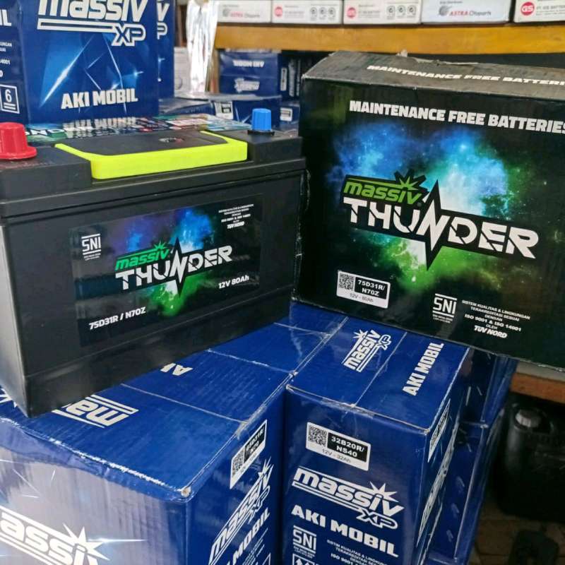Jual Aki mobil kering massiv thunder n70z elf, l-300 MU-X dll