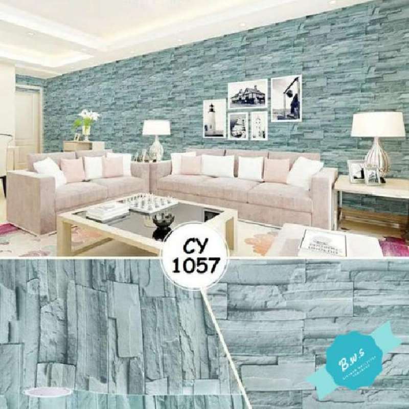 Jual Wallpaper Sticker Dinding Motif Batu Bata Alam // 10m x 45 cm di