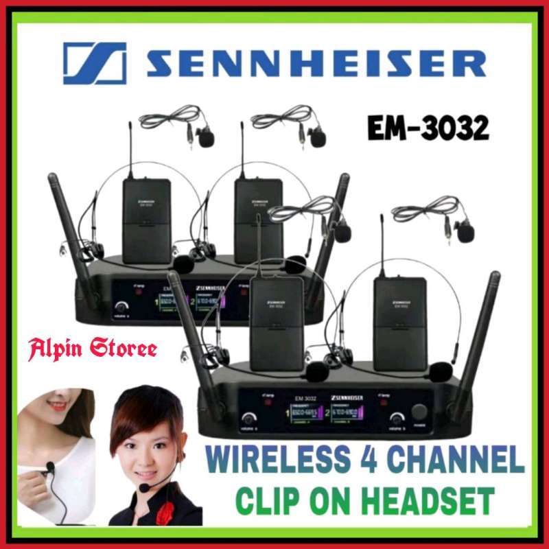 Promo Mic Wireless SENNHEISER EM 3032 Headset Bando Dan Clip On Pidato