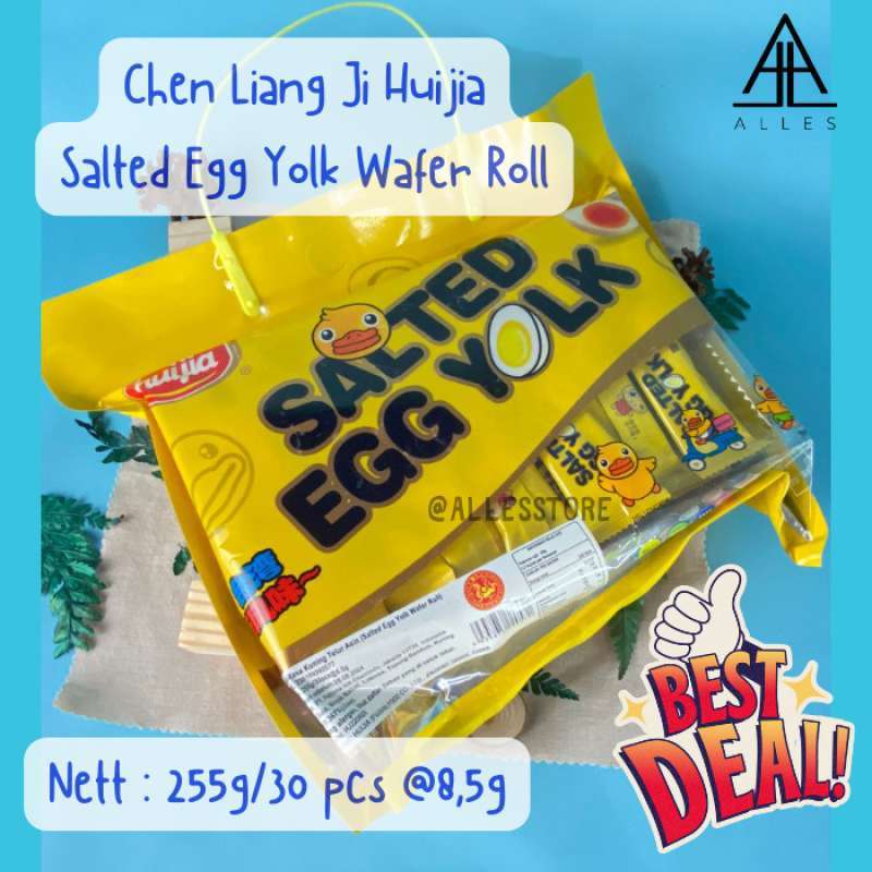 Promo Wafer Roll Huijia Chen Liang Ji Rasa Kuning Telur Asin Salted Egg