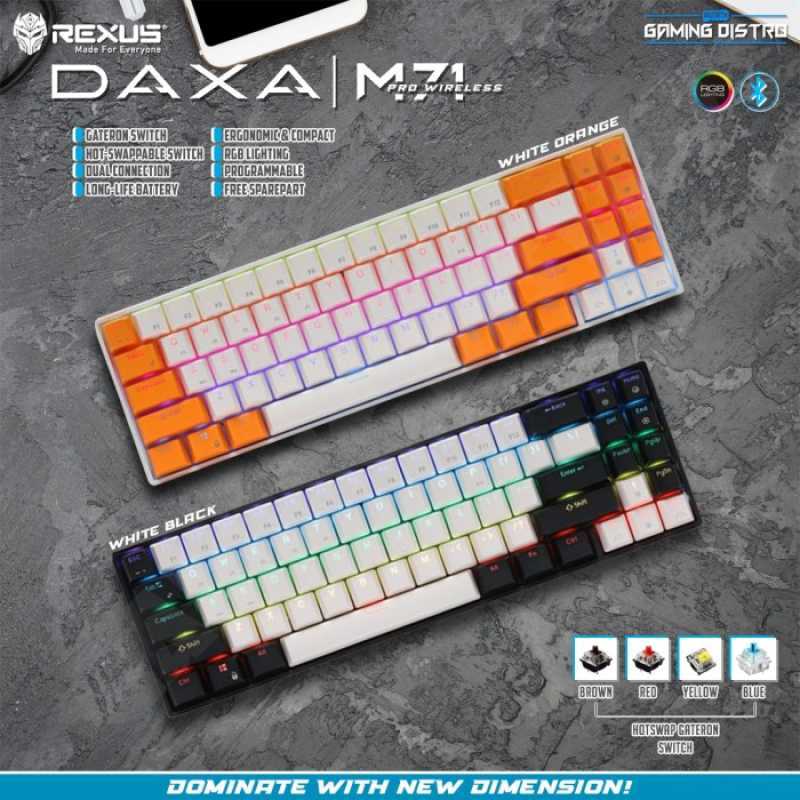 Jual Rexus Daxa M71 Pro Bluetooth Mini Mechanical Keyboard Rexus Daxa