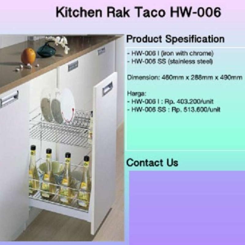 Promo RAK PIRING/RAK BUMBU/KITCHEN SET TACO HW-006 - Stainless Diskon 1