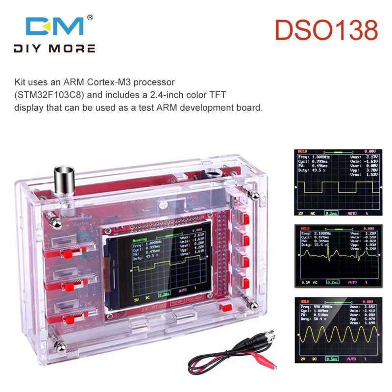 Schermo TFT oscilloscopio digale DSO138 2.4 K fai da te Display a forma d'onda precisione DSO138 custodia in acrilico per Arduino  502