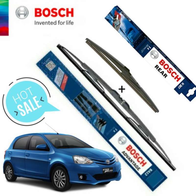 Promo Paket Wifer Bosch Original Etios Valco Depan Belakang Wiper Kaca