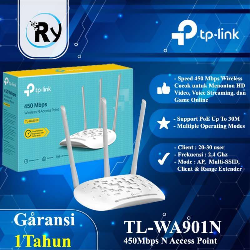 Jual TPLINK TLWA901N 450Mbps Wireless N Access Point White di