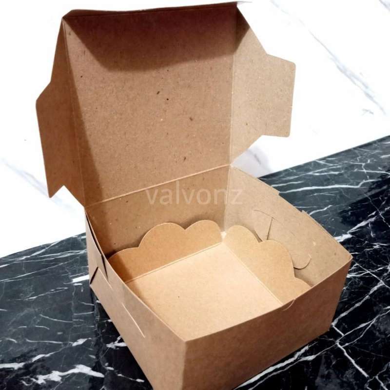 Jual kardus kotak roti korean cake chiffon mini 12,5x12,5x7 Kraft
