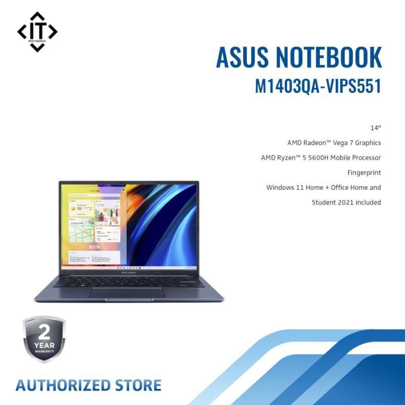 Jual Asus Vivobook Laptop M1403QA-VIPS R5-5600H/UMA/8GB/512GB/Win11 di ...