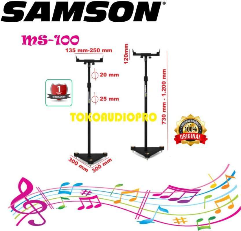 Promo Samson Ms100 Ms 100 Ms 100 Stand Speaker Monitor Studio Diskon 23