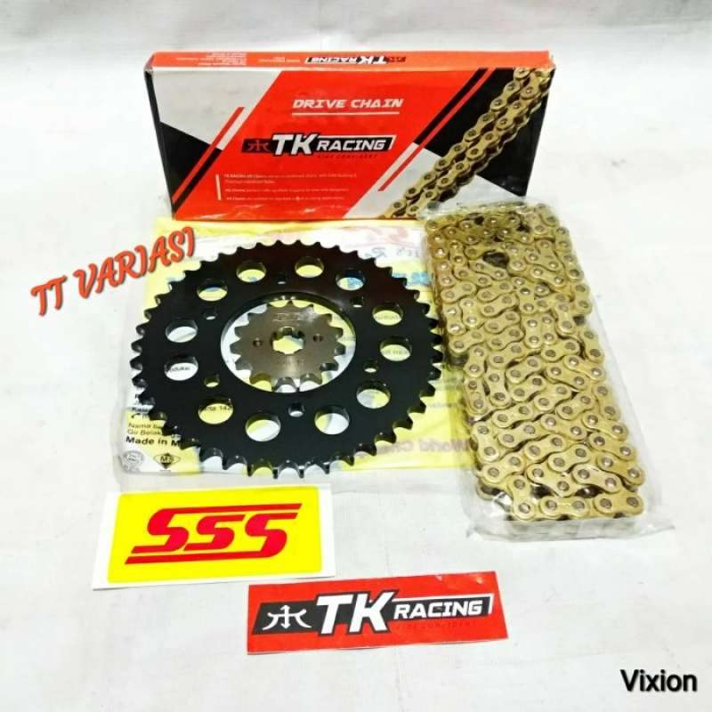 Promo Gear Set SSS 428 Vixion Old NVL NVA Rantai TK HS Gold Diskon