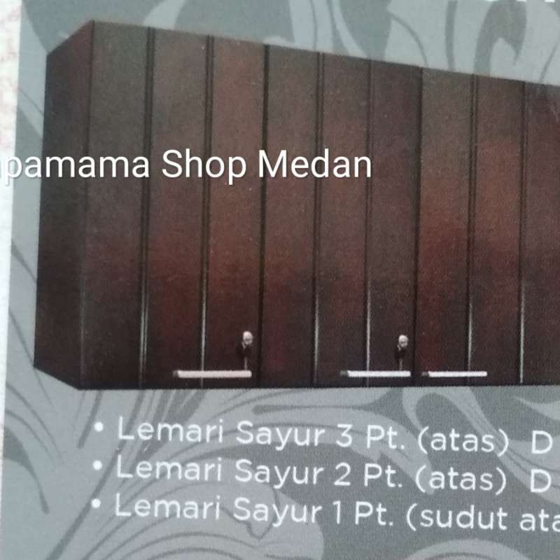 Jual Lemari sayur Atas 3 Pintu kayu De Mose tipe Kitchen SetMedan di