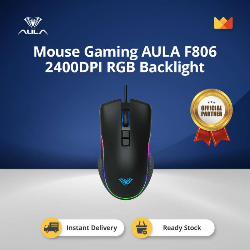 Jual Mouse Gaming AULA F806 2400DPI RGB Backlight di Seller ELIT ...