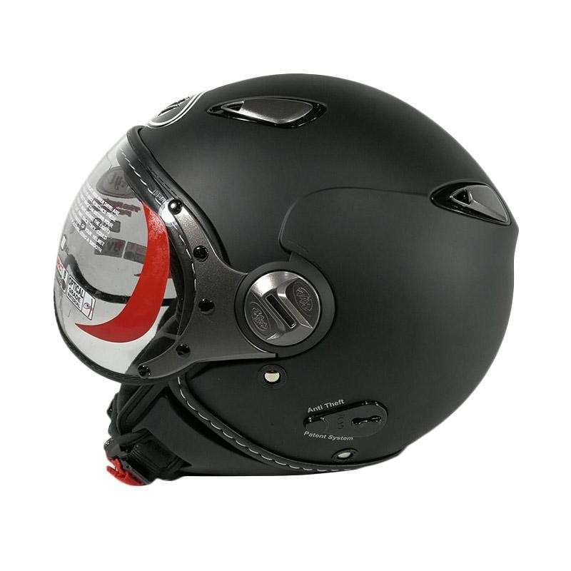 Jual HELM KYT ELSICO HITAM DOFF HELM KYT HALF FACE RETRO XL BLACK