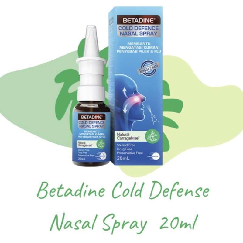 Spray Nasal Betadine Cold Defense – 2 Flacons De 20 Ml – Aide à Stopper Rhume Et Grippe – Neuf