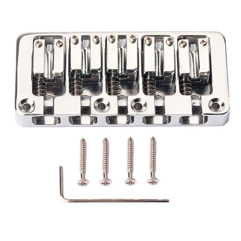 Jual 5 String Bridge for Electric Bass Guitar DIY Replacement Kits w/ Hex Wrench di Seller Homyl