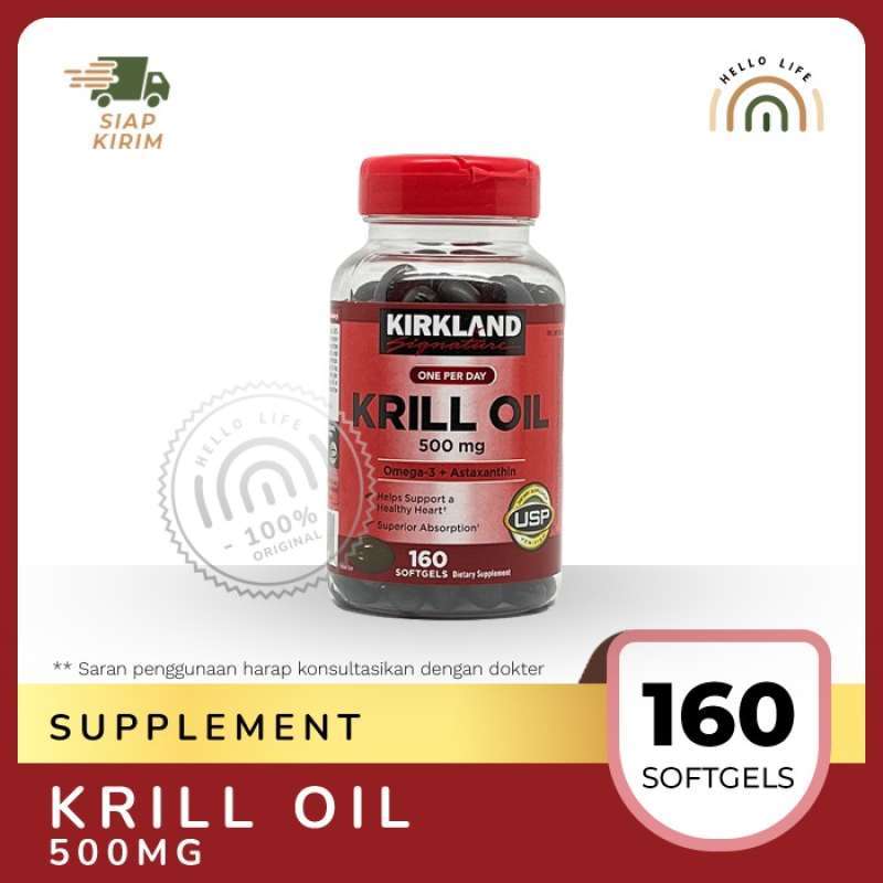 Promo Kirkland Signature Krill Oil 500mg Omega 3 + Astaxanthin 160