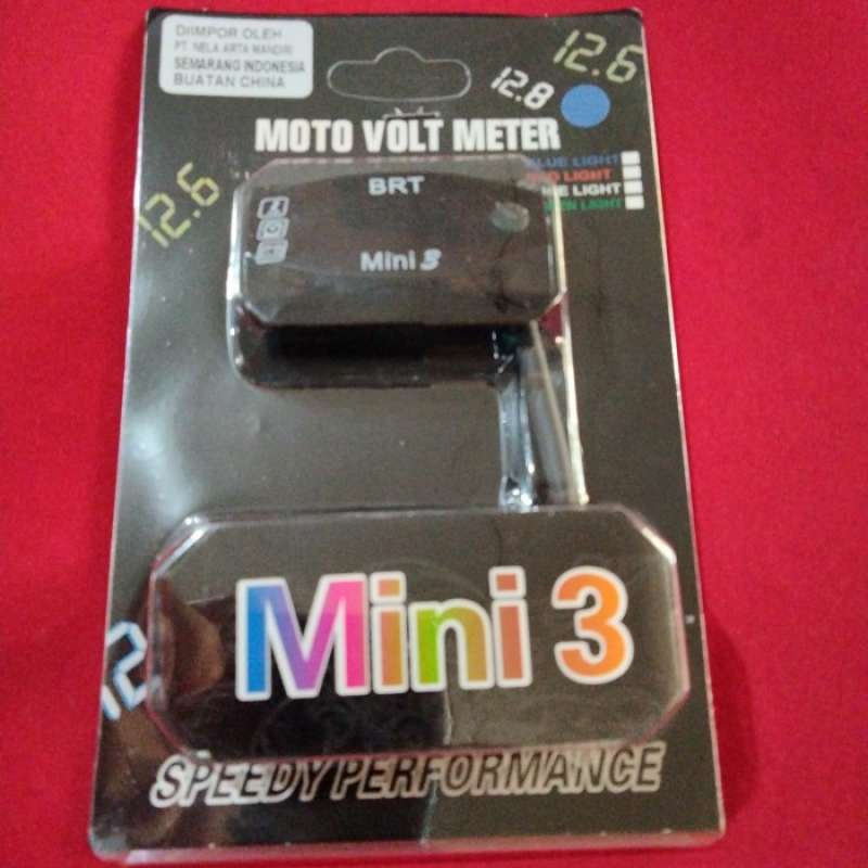 Promo VOLTMETER 3in1 BRT LED RACING VOLT METER DIGITAL SUHU JAM MOTOR