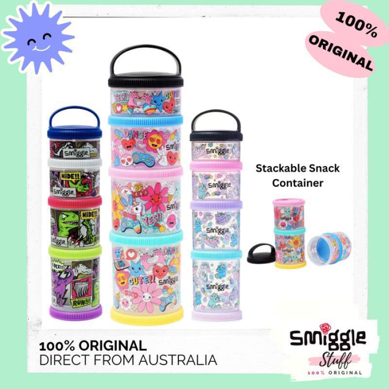 Jual Original Smiggle Container Snack Stack Adventure Tempat Makan