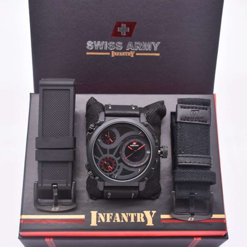Jual Jam tangan pria swiss army infantry paket tali di Seller Plaza ...