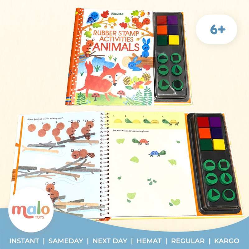 Jual Malotoys Usborne Rubber Stamp & Fingerprint Book Activities