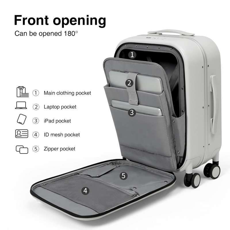 Promo Mixi Cabin Luggage Koper Kabin Front Load Aluminium Frame 20 Inch ...