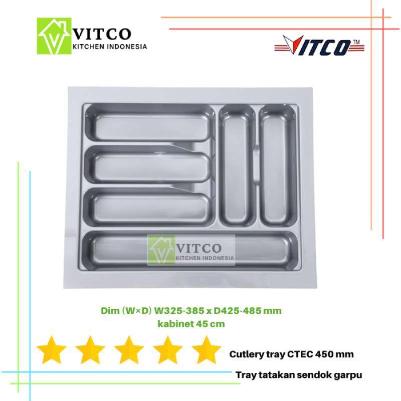 Jual VITCO Cutlery Tray Organizer 450 mm / Tatakan sendok garpu/ alat