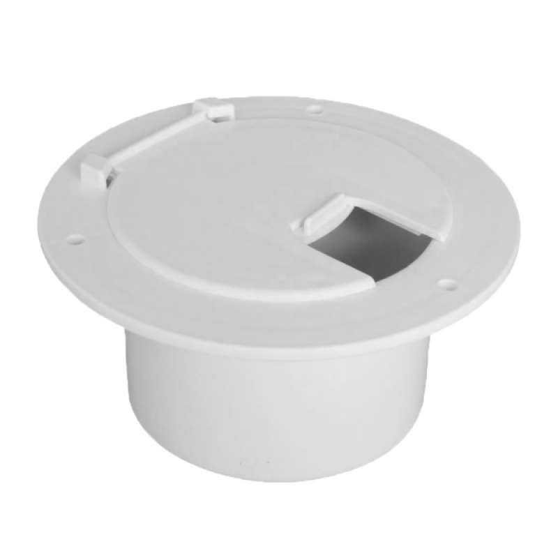 Promo Polar White Deluxe Round Cover RV Electric Cable Hatch with Back