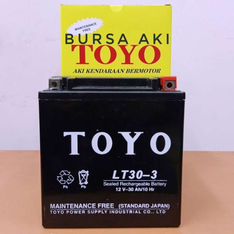 Promo Aki Motor TOYO LT30 MF 12V 30AH Untuk HARLEY DAVIDSON Diskon 23%