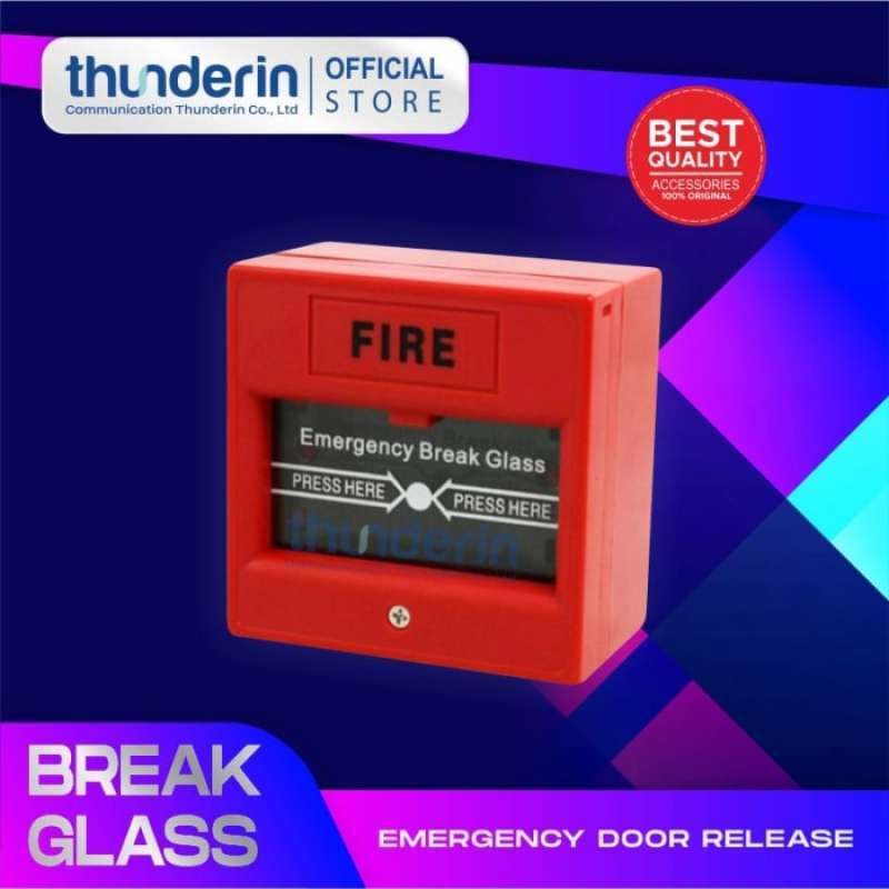 Jual Emergency Break Glass Fire Alarm Switch Tombol Darurat Kebakaran