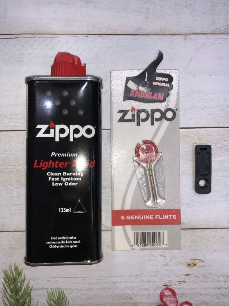 Promo Zippo Fluid 125ml + Flint + Rubber seal Diskon 23 di Seller