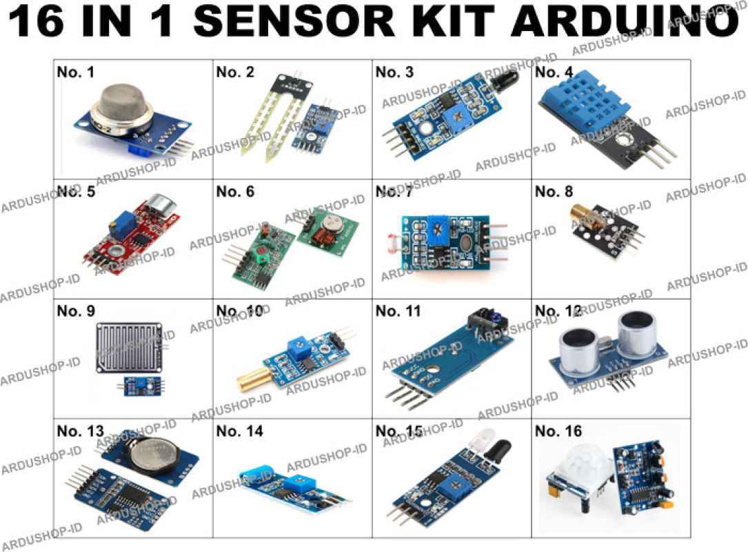 Promo 16 In 1 Modul Sensor Kit For Arduino & Raspberry With Box Diskon ...