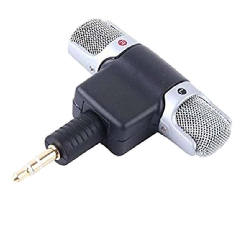 Promo 3.5mm Mini External Microphone Mic Stereo Recorder Handheld For