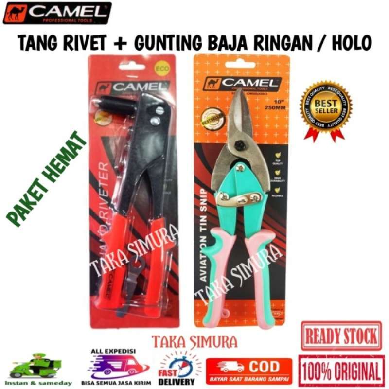 Promo Paket Tang Rivet Dan Gunting Seng Baja Ringan 10 Tekiro Original ...