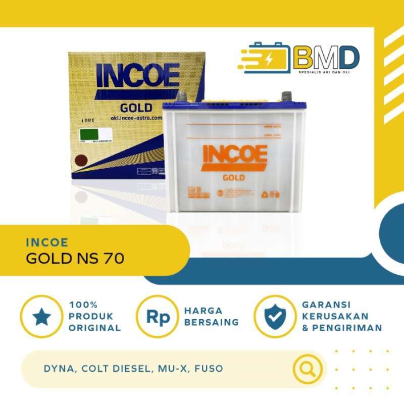 Jual Aki Mobil Incoe Hybrid Ns70 Untuk Kijang, Dyna, Colt Diesel, Fuso