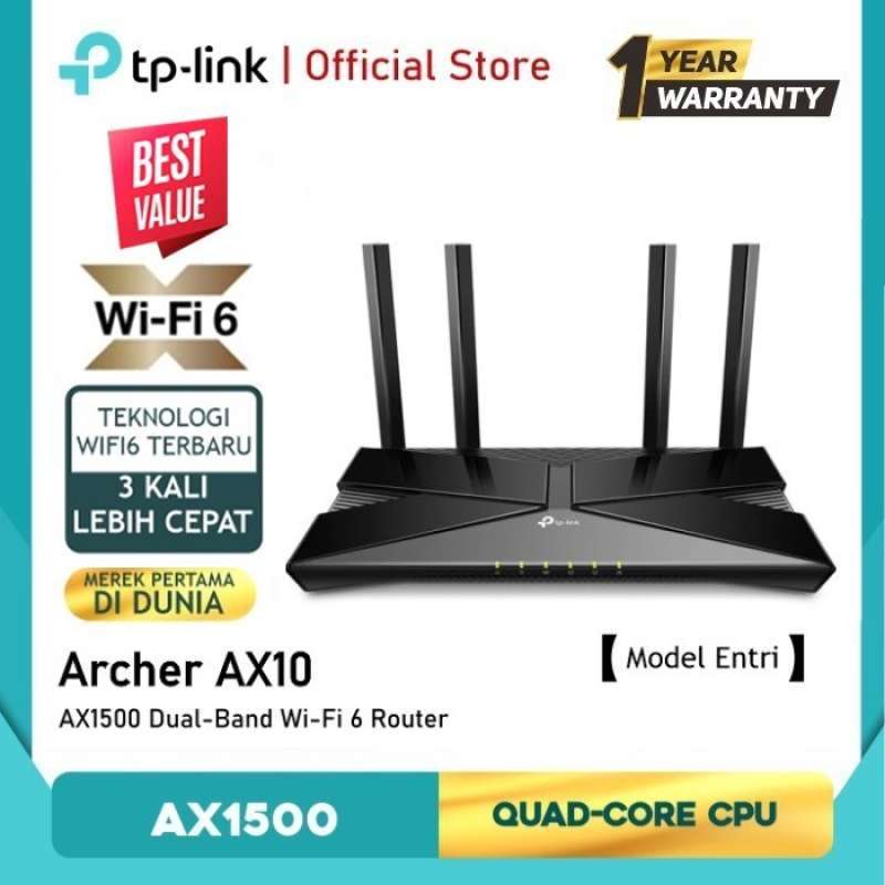 Promo Router Wifi TPLlink Archer AX10 AX1500 Wi-Fi 6 Wifi Router Tplink ...