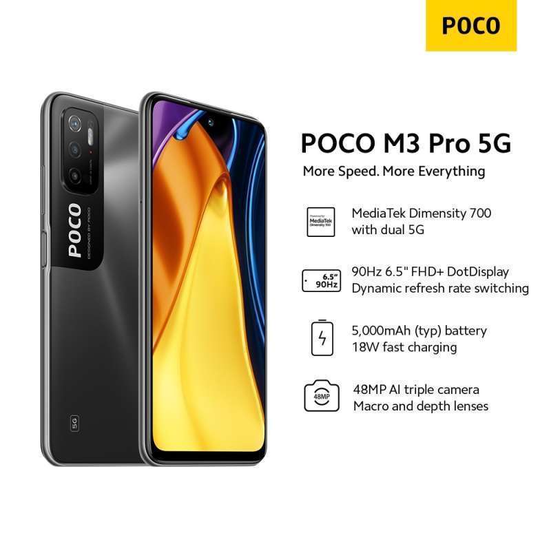 Promo Xiaomi Poco M3 Pro 5G Ram 4 Rom 64GB Poco Yellow Diskon 10 di