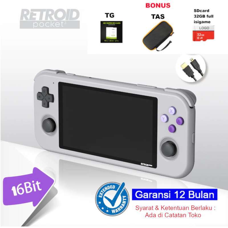 Promo Retroid Pocket 3 Handheld Retro Gaming Console GameBoy PS1