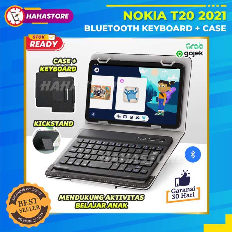 Jual Nokia T20 2021 10.4 Inch Bluetooth Keyboard Flip Case Book Cover