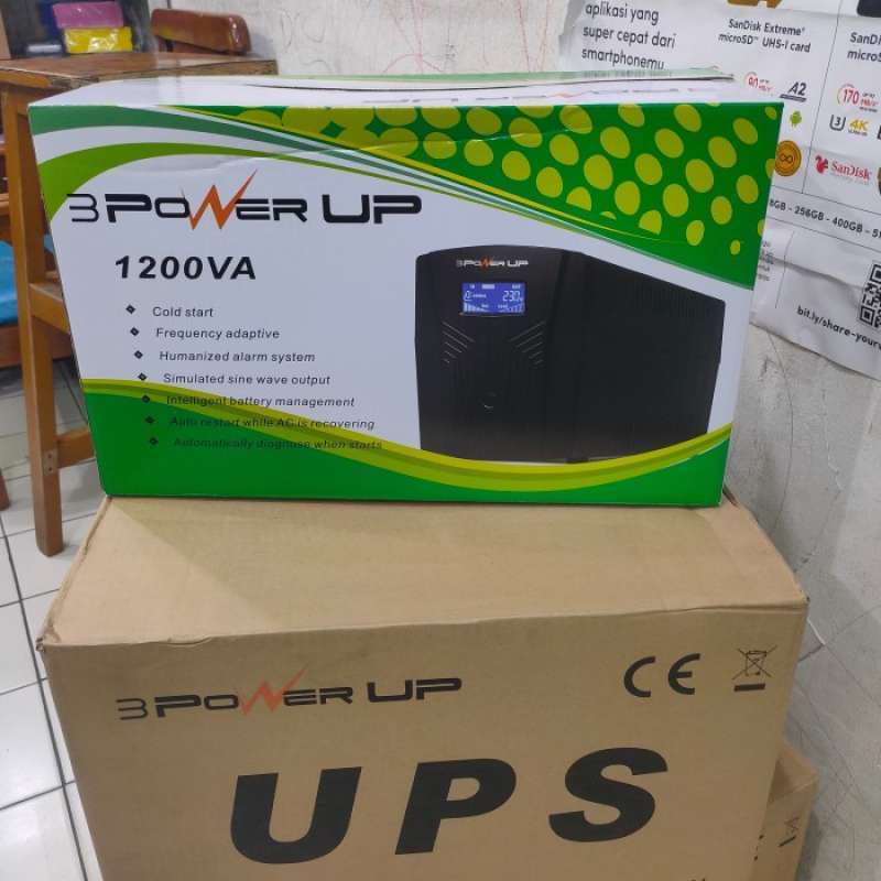 Promo Power Up UPS Uninterruptible Power Supply 1200 VA with AVR + LED