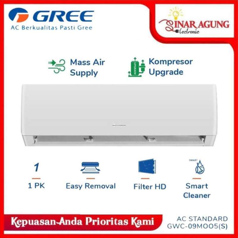 Promo GREE AC SPLIT 1 PK GWC09MOO5 / GWC 09MOO5S 1 PK STANDARD Diskon