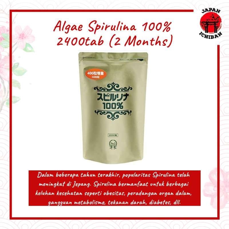 Jual Algae Spirulina 100 2400tab (2 Months) Vitamin Kesehatan Original Japan Di Seller Japan