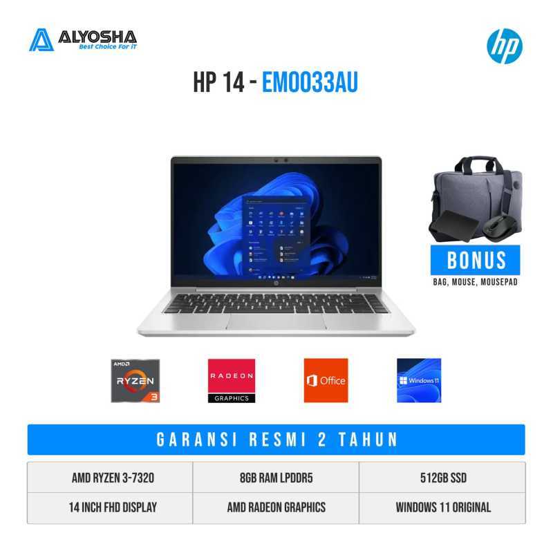 Jual Hp Laptop 14-em0033au/amd Ryzen 3-7320/8gb Lpddr5/512gb Ssd/radeon ...