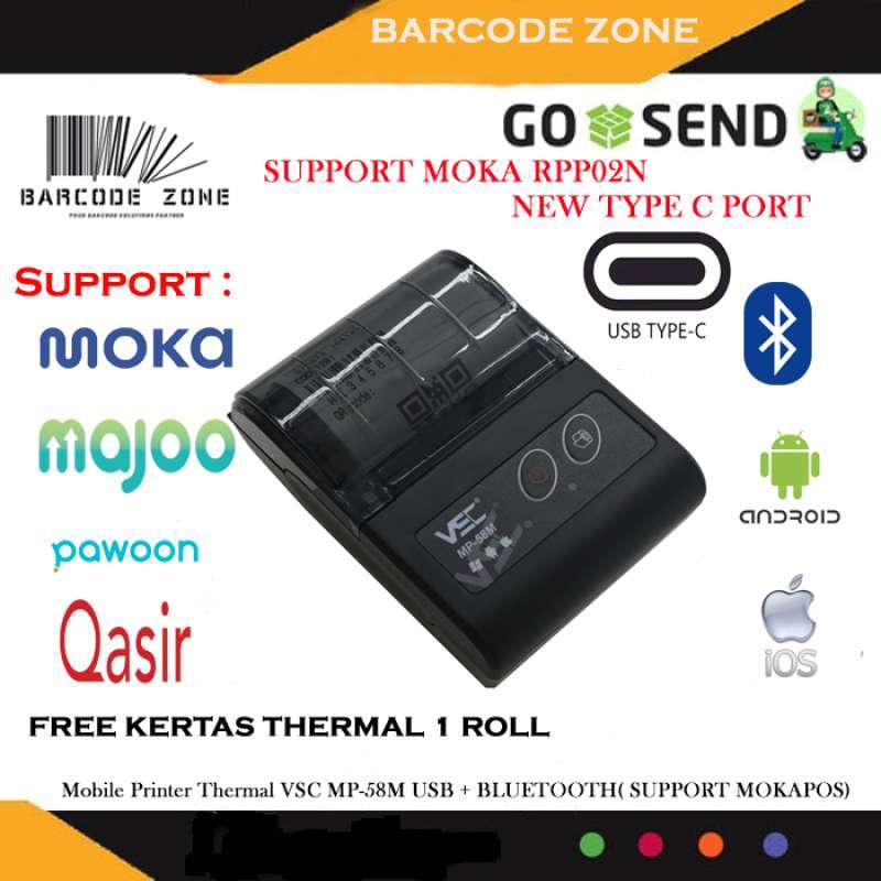 Jual Printer Kasir Thermal Bluetooth 58mm Vsc Mp-58m Android (usb